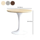 Table de salle à manger ronde en bois moderne avec base en tulipe en métal