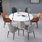 Glam Leatherwear Dinette Set 1/2/5/7 Pieces Round Scalable Sintered Stone Dining Table Set Clearhalo 'Dining Room Sets' 'Dining Tables & Seating' 'dining_room_set' 'furn' 'furn_dining_room_set' 'Furniture' 'furniture_dining_room_set' 'Kitchen & Dining Furniture' 1200x1200_ff6d3734-8ddb-4835-b4be-a69491b21545