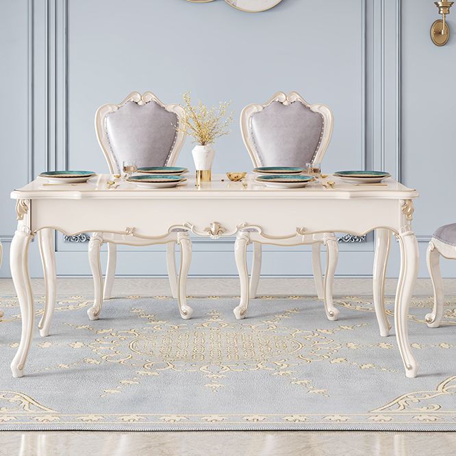 Rectangle Shape White Tone Dining Table Victoria 4 Legs Table for Dining Room Clearhalo ' dining_table' 'Dining Tables & Seating' 'Dining Tables' 'furn' 'furn_dining_table' 'Furniture' 'furniture_dining_table' 'Kitchen & Dining Furniture' 'kitchen&dining_furn' 'kitchen' 'kitchen_dining_table' 1200x1200_ff6e84dd-1fa2-4af2-9517-521fc43ba01d