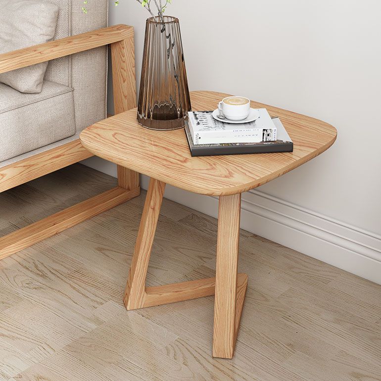 Mesa lateral superior cuadrada de madera sólida 19.7 "de altura Resumen de la mesa de la base de la altura