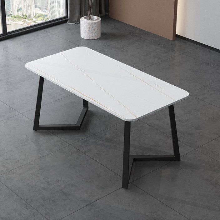 Sintered Stone Dining Table Modern Double Pedestal Dining Table Clearhalo ' dining_table' 'Dining Tables & Seating' 'Dining Tables' 'furn' 'furn_dining_table' 'Furniture' 'furniture_dining_table' 'Kitchen & Dining Furniture' 'kitchen&dining_furn' 'kitchen' 'kitchen_dining_table' 1200x1200_ff6f79b3-848e-40b6-a882-8a637e8107e9