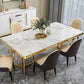 Glam Sintered Stone Double Pedestal Table Home Rectangle Dining Table Clearhalo 'Dining Tables & Seating' 'Dining Tables' 'dining_table' 'furn' 'furn_dining_table' 'Furniture' 'furniture_dining_table' 'Kitchen & Dining Furniture' 'kitchen' 'kitchen_dining_table' 1200x1200_ff70817e-d32a-46ee-8441-d05c83cd50df