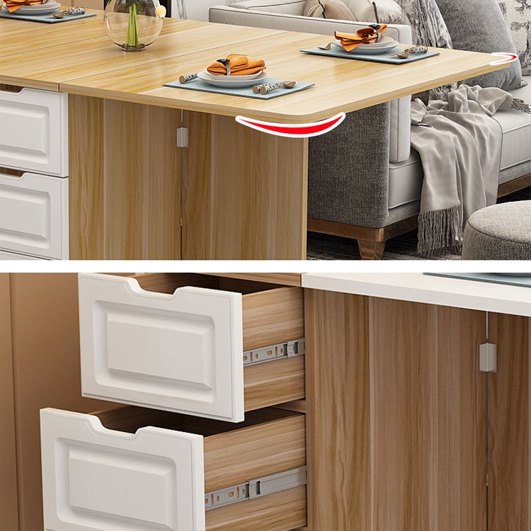 Solid Wood Mid-Century Rectangle Table Wooden Top Table with Drop Leaf Clearhalo ' dining_table' 'Dining Tables & Seating' 'Dining Tables' 'furn' 'furn_dining_table' 'Furniture' 'furniture_dining_table' 'Kitchen & Dining Furniture' 'kitchen&dining_furn' 'kitchen' 'kitchen_dining_table' 1200x1200_ff70a644-081e-428a-97aa-16ab263deaf7