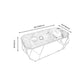 Modern Style Tempered Glass & Slate Bunching Table Metal Rectangular Coffee Table