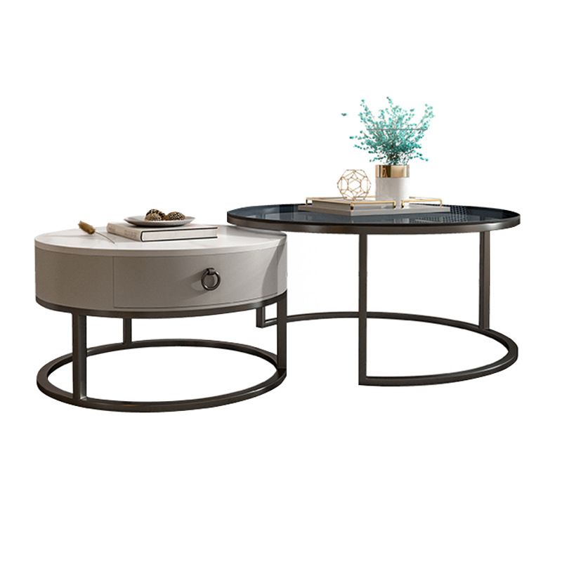 Rahmen-Basis-Design, runder Glas-/Kunsttisch, Couchtisch mit Metallbasis