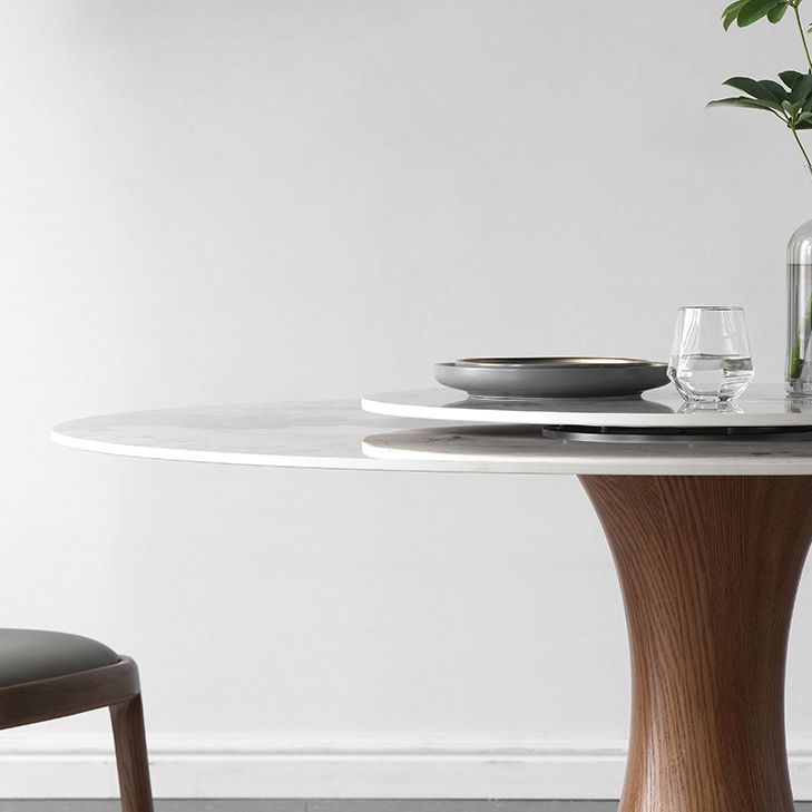 Modern Sintered Stone Dining Table Round Table with Wooden Pedestal for Restaurant Clearhalo ' dining_table' 'Dining Tables & Seating' 'Dining Tables' 'furn' 'furn_dining_table' 'Furniture' 'furniture_dining_table' 'Kitchen & Dining Furniture' 'kitchen&dining_furn' 'kitchen' 'kitchen_dining_table' 1200x1200_ff71920e-4b97-4191-ba82-21a80f822edc