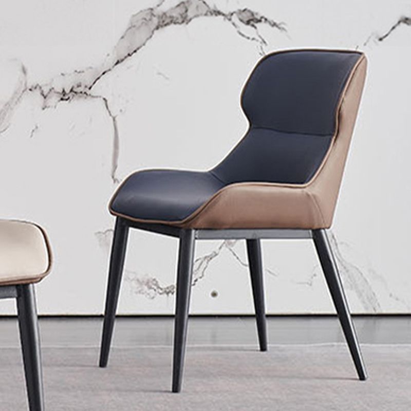 Upholstered Dining Chair Faux Leather and Metal Dining Room Chair Clearhalo 'Dining Chairs' 'Dining Tables & Seating' 'dining_chair' 'furn' 'furn_dining_chair' 'Furniture' 'Kitchen & Dining Furniture' 1200x1200_ff71be9b-e9e5-480c-acab-a8199a65cd42