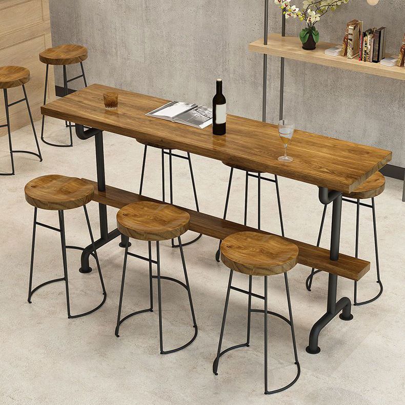 Armless Solid Wood Dining Stool Contemporary Bar Stool with Footrest Clearhalo 'Bar Furniture' 'Bar Stools' 'bar_stools' 'furn' 'furn_bar_stools' 'Furniture' 'Kitchen & Dining Furniture' 1200x1200_ff723832-7c21-48b8-9d52-dc7e0f1e87e7