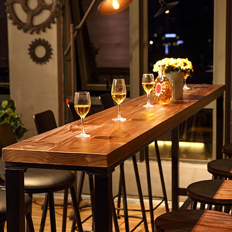 Modern Bar-Height Table Solid Wood Top Bistro Table for Patio Use Clearhalo 'Bar Furniture' 'Bar Tables' 'bar_tables' 'furn' 'furn_bar_tables' 'Furniture' 'Kitchen & Dining Furniture' 1200x1200_ff75369e-5376-40b2-bd0d-df029f965038