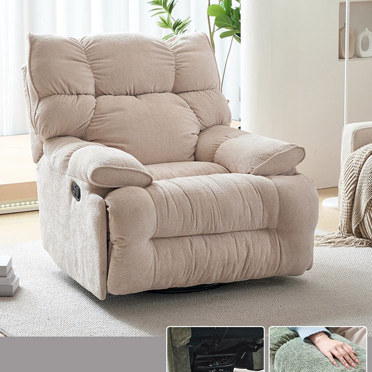 Swivel Rocker Standard Recliner Solid Color Manual-Handle Recliner Chair Clearhalo 'Chairs & Seating' 'furn' 'furn_recliners' 'Furniture' 'Living Room Furniture' 'Recliners' 1200x1200_ff77bfda-a15e-4eb8-932e-477f2aaac2d3