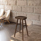Taburete de bar de madera sin respaldo moderno con pedal y asiento de madera