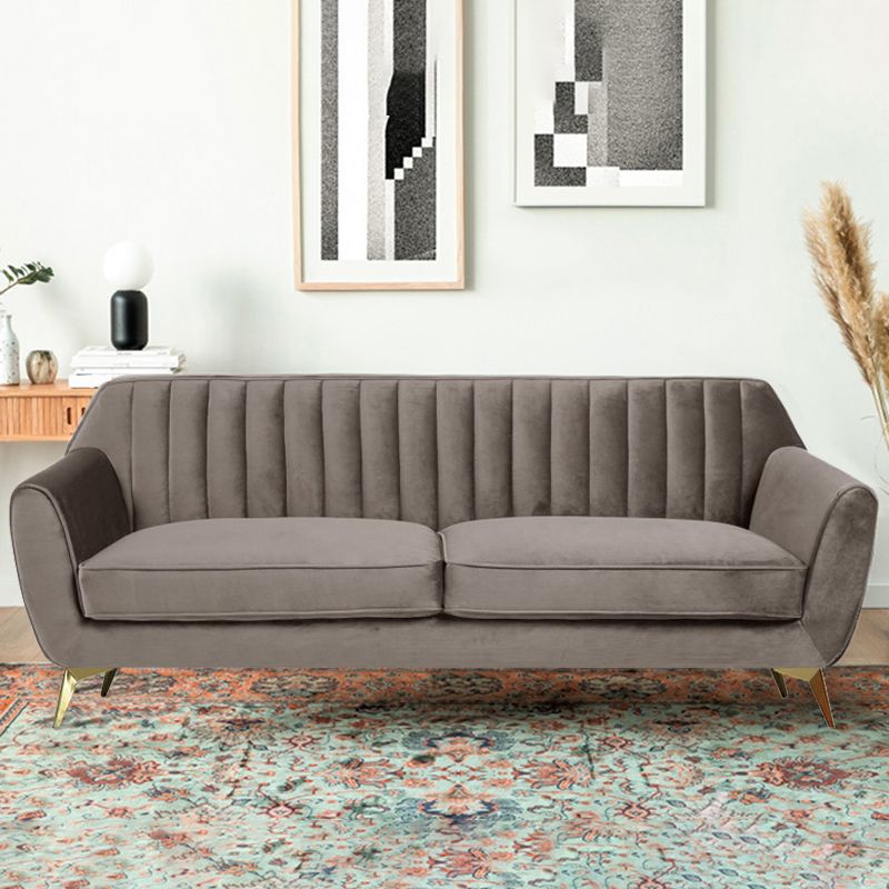 33.4 "Hフレアアームソリッドカラーリビングルーム用のベルベット標準ソファ