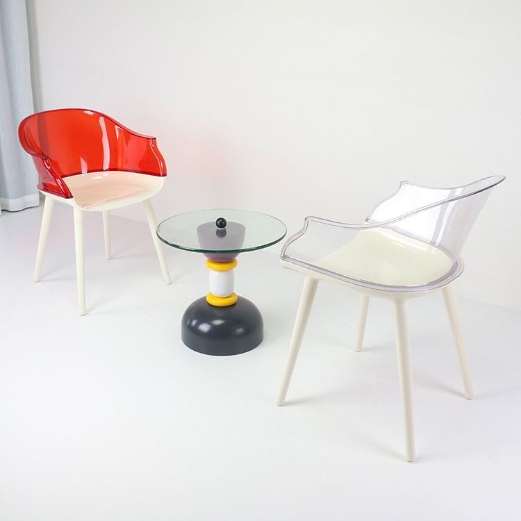 Glam Style Transparent Acrylic Arm Chair Multicolor Dining Arm Chair for Home Clearhalo ' kitchen&dining_furn' 'Dining Chairs' 'Dining Tables & Seating' 'dining_chair' 'Furniture' 'furniture_dining_chair' 'Kitchen & Dining Furniture' 'kitchen' 1200x1200_ff79017c-775e-4a36-b873-944d0147a88d