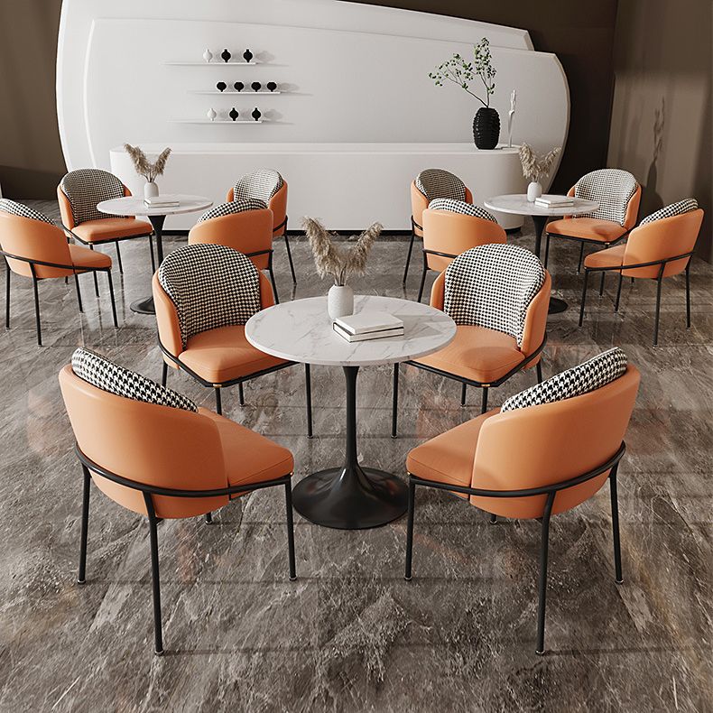 Glam Style Sintered Stone Dining Set Round 1/2/5 Pieces Dining Set Clearhalo 'Dining Room Sets' 'Dining Tables & Seating' 'dining_room_set' 'furn' 'furn_dining_room_set' 'Furniture' 'Kitchen & Dining Furniture' 1200x1200_ff7953a3-25b0-4a30-89e5-dbb5d7286bff