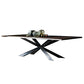 Industrial Solid Wood Dining Table Rectangle Table in Brown with Metal Pedestal Clearhalo ' dining_table' 'Dining Tables & Seating' 'Dining Tables' 'furn' 'furn_dining_table' 'Furniture' 'furniture_dining_table' 'Kitchen & Dining Furniture' 'kitchen&dining_furn' 'kitchen' 'kitchen_dining_table' 1200x1200_ff7aac9f-4356-40cc-9dc0-57d872bdfd97