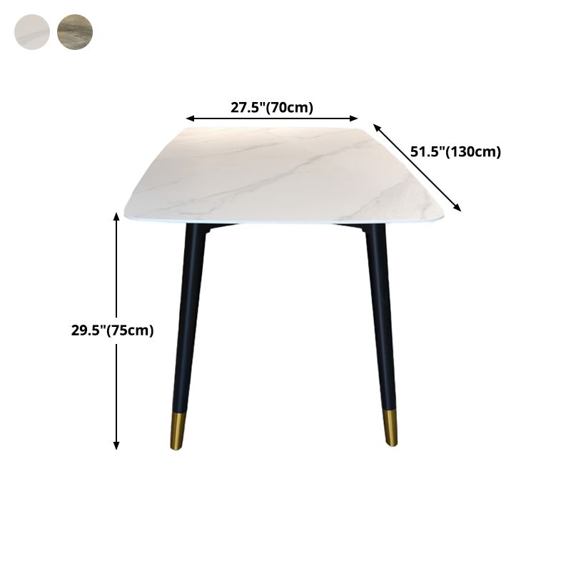 Rectangle Mid-Century Dining Table Sintered Stone Fixed Table for Restaurant Clearhalo ' dining_table' 'Dining Tables & Seating' 'Dining Tables' 'furn' 'furn_dining_table' 'Furniture' 'furniture_dining_table' 'Kitchen & Dining Furniture' 'kitchen&dining_furn' 'kitchen' 'kitchen_dining_table' 1200x1200_ff7ba99d-63c7-47b1-a4a9-364e46d84515