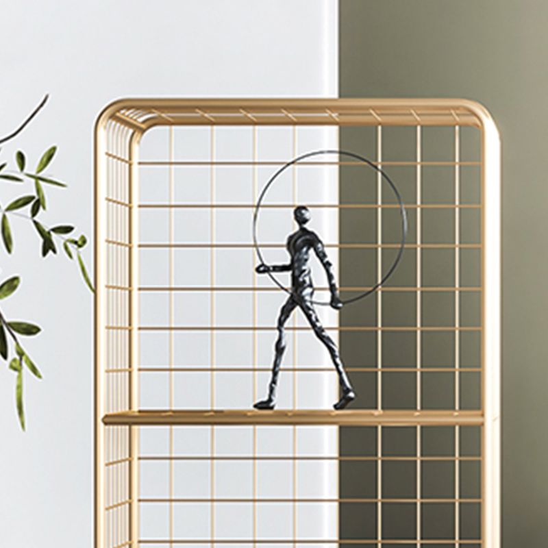 11.81" W Glam Antique Finish Shelf Bookcase Metal Book Shelf with Rectangular Shelves Clearhalo 'Bookcases' 'furn' 'furn_bookcases' 'Furniture' 'Office Furniture' 1200x1200_ff7bce86-3516-4f2f-9793-ef1e317dff27