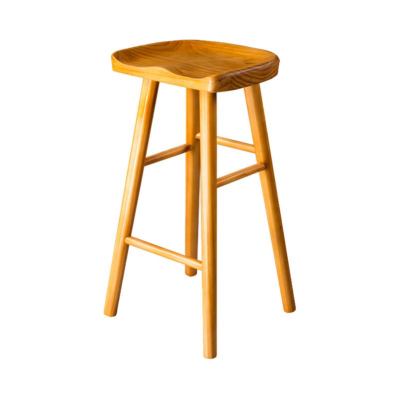 Modern Saddle Seat Bar Stool Pine Backless Footrest Counter Stool with Wood Legs Clearhalo 'Bar Furniture' 'Bar Stools' 'bar_stools' 'furn' 'furn_bar_stools' 'furniture_bar_stools' 'Kitchen & Dining Furniture' 'kitchen&dining_furn' 'kitchen' 'kitchen_furn' Furniture' 1200x1200_ff7beaa5-de26-4928-9f6f-bd273f5a3d25