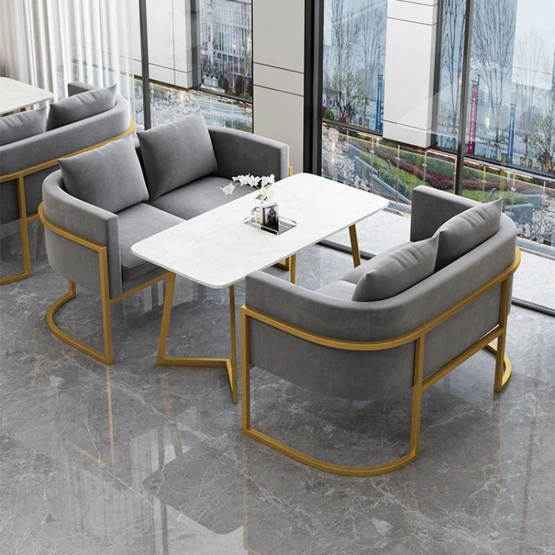 Divano moderno di velluto in oro moderno braccio smoking loveat stile contemporaneo