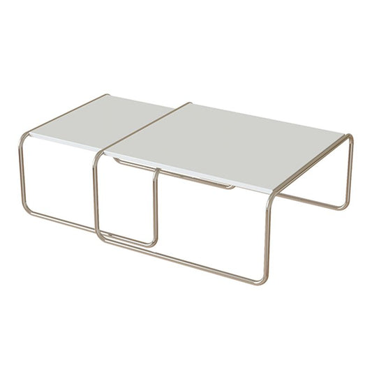 Sled 2 Nesting Coffee Table Modern Glass Coffee Table in Black and White Clearhalo 'Coffee & Accent Tables' 'Coffee Tables' 'coffee_tables' 'furn' 'furn_coffee_tables' 'Furniture' 'furniture_coffee_tables' 'Living Room Furniture' 1200x1200_ff7de20e-b0f1-4e1f-9a73-c4d9c70277cb