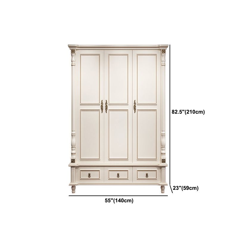 Traditional Wardrobe Armoire White Wooden Wardrobe Cabinet with Legs Clearhalo 'Armoires & Wardrobes' 'armoires_wardrobes' 'Bedroom Furniture' 'furn' 'furn_armoires_wardrobes' 'Furniture' 1200x1200_ff7e308a-ba40-4e64-a881-afa43c2be517