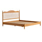 Contemporary Pine Wood Bed in Light Brone Scandinavian Bed with Headboard
