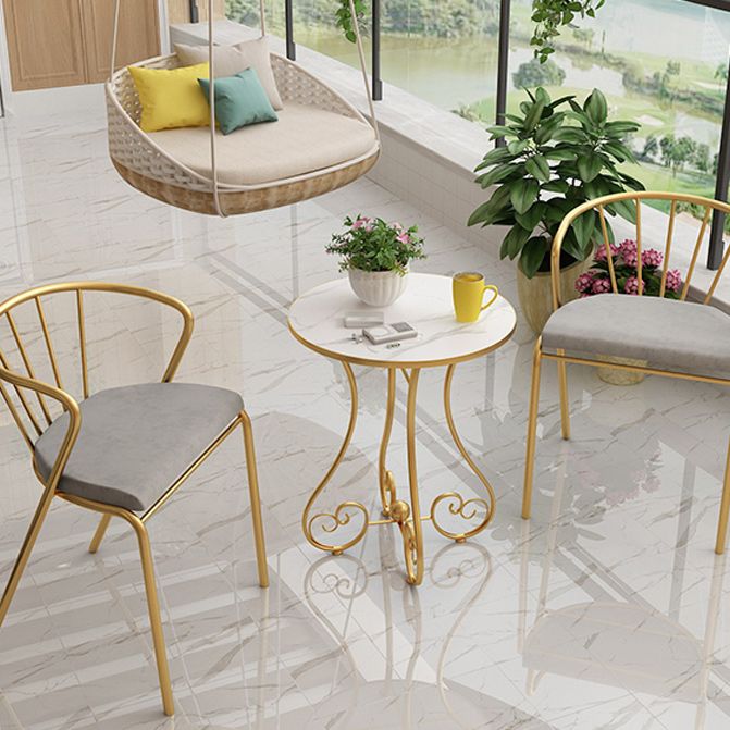 Metal X-base End Table Modernistic Round Side End Table for Living Room