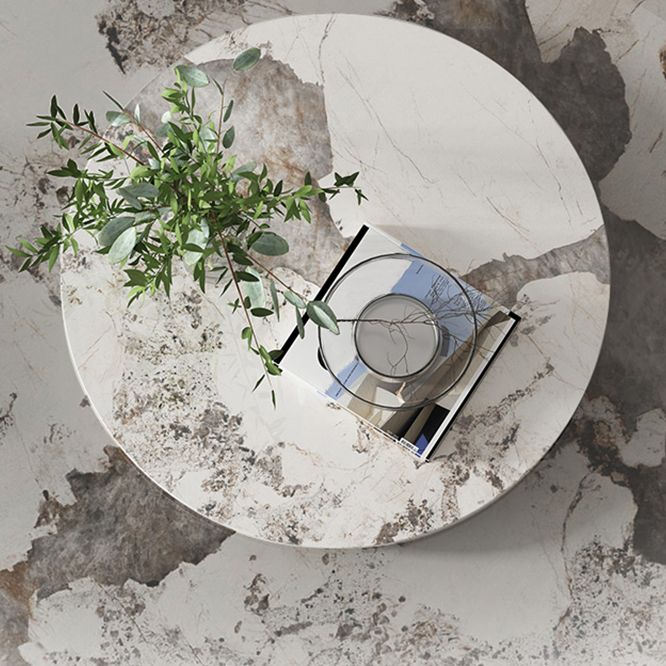 Ensemble de table à manger ronde moderne 1/2/5/9 pièces avec plateau en pierre frittée