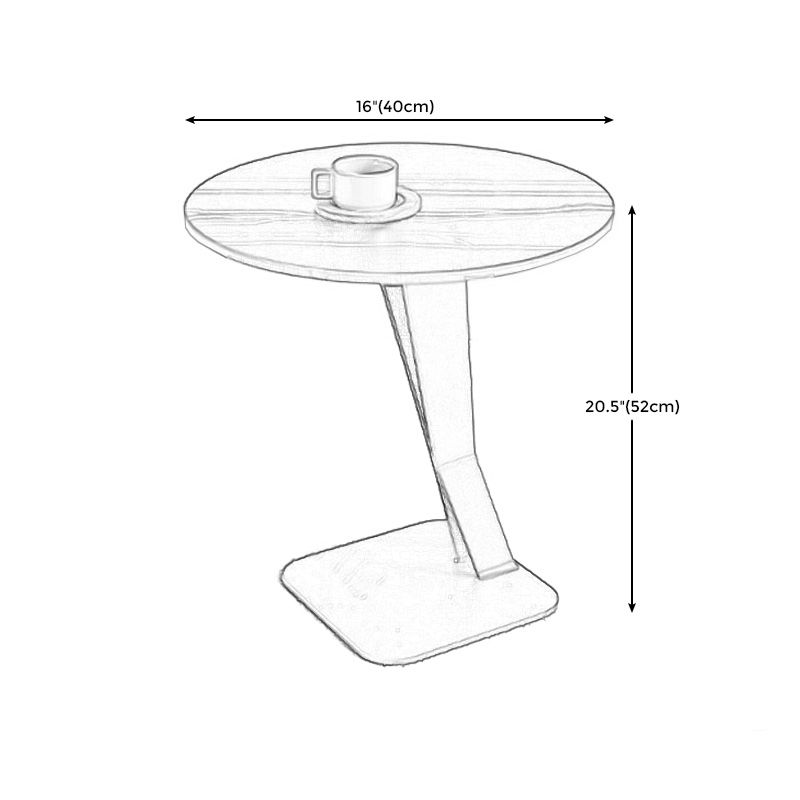 Marble Top End Table Mental Pedestal Sofa Side End Table for Living Room Clearhalo 'Coffee & Accent Tables' 'End & Side Tables' 'end_side_table' 'end_side_tables' 'furn' 'furn_end_side_tables' 'Furniture' 'furniture_end_side_table' 'Living Room Furniture' 1200x1200_ff803571-69b6-4c6a-ae83-d25c10f6faca