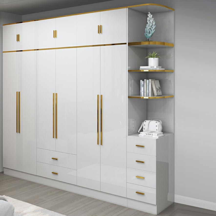 Armoire européenne moderne simple filet rouge luxe luxe petite chambre familiale