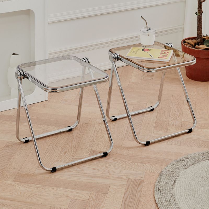 Contemporary Metal X-base End Slide Table Rectangular Side Table Clearhalo 'Coffee & Accent Tables' 'End & Side Tables' 'end_side_tables' 'furn' 'furn_end_side_tables' 'Furniture' 'Living Room Furniture' 1200x1200_ff82d26f-1915-42c2-a459-a2e98a80358d