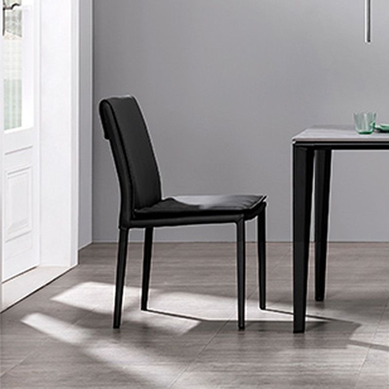 Modern Style Side Chair Home Solid Back Metal Upholstered Dining Room Chair (Set of 2) Clearhalo ' kitchen&dining_furn' 'Dining Chairs' 'Dining Tables & Seating' 'dining_chair' 'furn' 'furn_dining_chair' 'Furniture' 'furniture_dining_chair' 'Kitchen & Dining Furniture' 'kitchen' 1200x1200_ff82eb8e-5233-48c6-87c0-c618870dfd15