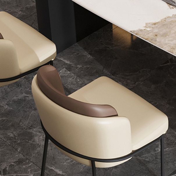 Modern Steel Dinette Set 1/2/7 Pieces Rectangle White Sintered Stone Top Dining Table Set Clearhalo 'Dining Room Sets' 'Dining Tables & Seating' 'dining_room_set' 'furn' 'furn_dining_room_set' 'Furniture' 'furniture_dining_room_set' 'Kitchen & Dining Furniture' 1200x1200_ff83f1ce-c53b-410f-aaa9-d1158844418a