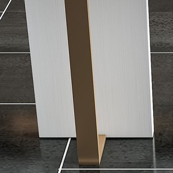 Modern Bar Table 42-inch Height White Artificial Marble Top and Metal Base Bistro Table Clearhalo 'Bar Furniture' 'Bar Tables' 'bar_tables' 'furn' 'furn_bar_tables' 'Furniture' 'furniture_bar_tables' 'Kitchen & Dining Furniture' 1200x1200_ff85059e-5245-4f86-b6bf-258e42771e55