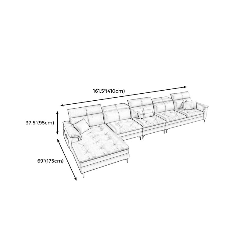Black and Orange Pillow Top Arm Sectionals 37.4"High Cushion Back Sofa with Storage Clearhalo 'furn' 'furn_sectionals' 'Furniture' 'furniture_sectionals' 'Living Room Furniture' 'Sectionals' 1200x1200_ff85c2c3-3822-439e-8e55-39c74cd623f8