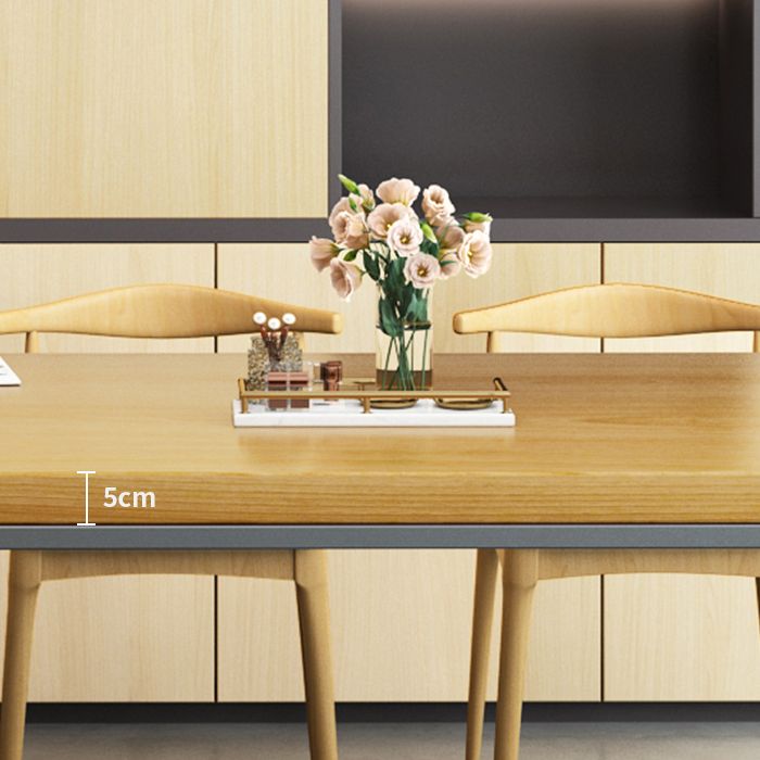 Metal Industrial Rectangle Dining Table Pine Wood Top Table with Trestle Base Clearhalo ' dining_table' 'Dining Tables & Seating' 'Dining Tables' 'furn' 'furn_dining_table' 'Furniture' 'furniture_dining_table' 'Kitchen & Dining Furniture' 'kitchen&dining_furn' 'kitchen' 'kitchen_dining_table' 1200x1200_ff87a42f-b8f0-4186-a61a-e07c67770fa0