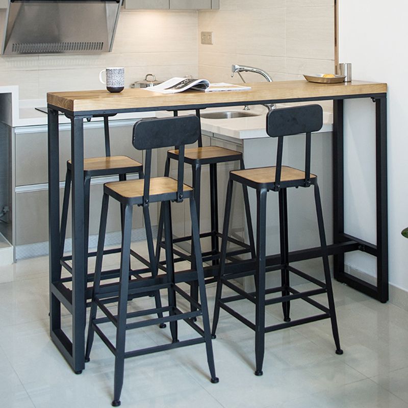 1/5 piezas Mesa de mesa de pub rectangular industrial de la mesa de madera con taburetes altos