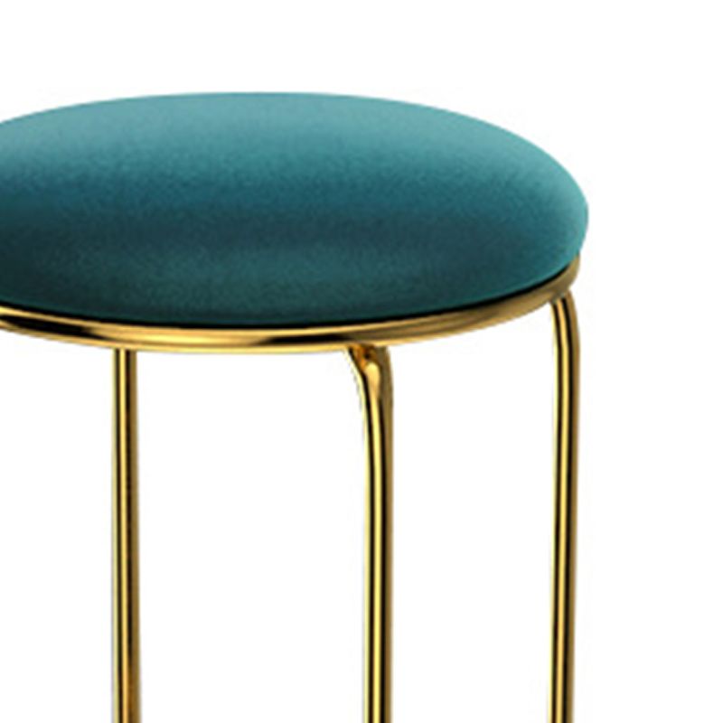 Modern Ottoman Velvet Upholstered Solid Color Metal Frame Round Ottoman Clearhalo 'furn' 'furn_ottomans_poufs' 'Furniture' 'Living Room Furniture' 'Ottomans & Poufs' 'ottomans_poufs' 1200x1200_ff88d58e-6206-43f2-8199-cbbfcf0f3c04