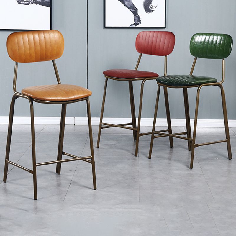 Quilted Rectangle Distressed Leather Barstool Industrial Indoor Tall Stool Clearhalo 'Bar Furniture' 'Bar Stools' 'bar_stools' 'furn' 'furn_bar_stools' 'furniture_bar_stools' 'Kitchen & Dining Furniture' 'kitchen&dining_furn' 'kitchen' 'kitchen_furn' Furniture' 1200x1200_ff89ab60-e5c4-4c7c-9f87-f6a9f2b8569a