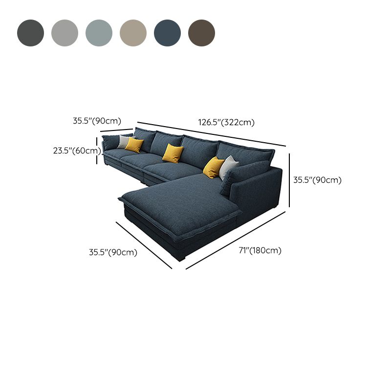 35,43 "H divano e chaise del braccio top a cuscino con miscela di cotone per soggiorno