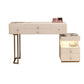 Mirrored Stone Top Makeup Vanity Desk White/Gray Dressing Table
