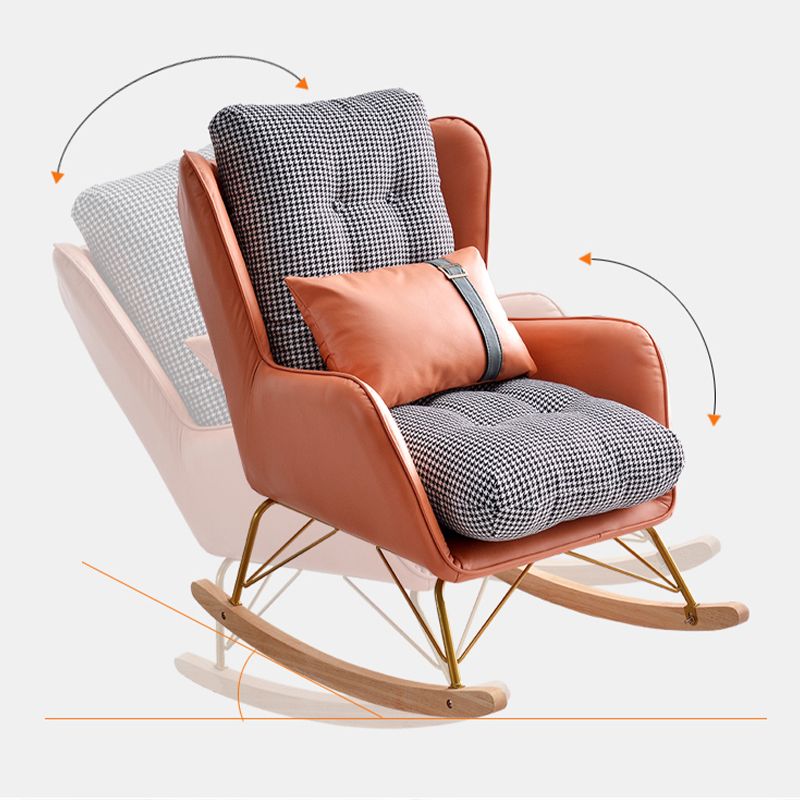Faux Leather Modern Rocking Chair Water Resistant Rocker Chair with Pillow Clearhalo 'Chairs & Seating' 'furn' 'furn_rocking_chairs' 'Furniture' 'Living Room Furniture' 'Rocking Chairs' 'rocking_chairs' 1200x1200_ff8db277-6a02-4bd9-b277-8d84353f7ef0