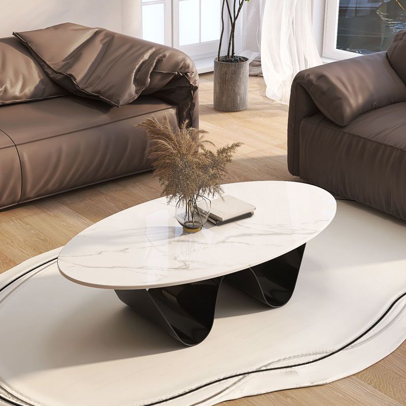Glam Abstracts Cocktailtisch, ovaler Couchtisch für Wohnzimmer