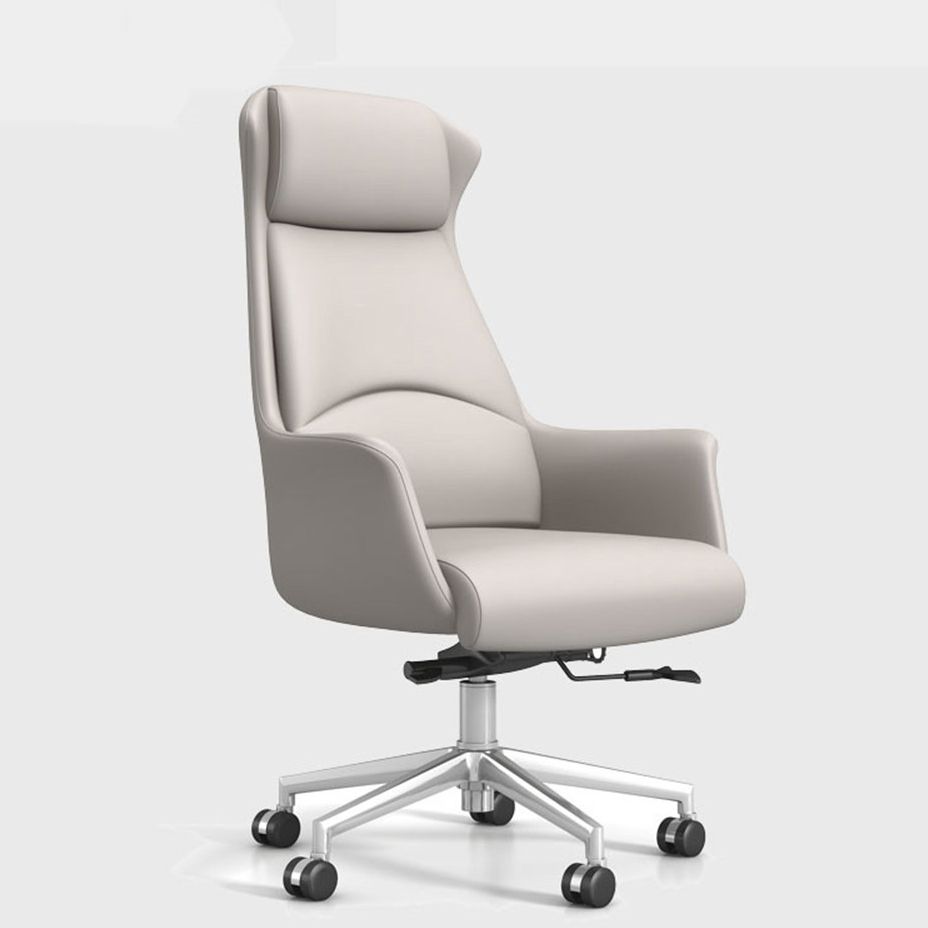 Modern Style Task Chair Leather Office Chair with Fixed Arms Clearhalo 'furn' 'furn_office_chair' 'Furniture' 'Office Chairs' 'Office Furniture' 'office_chair' 1200x1200_ff8ef8cc-aaa3-4722-bb66-71b689e7cab6