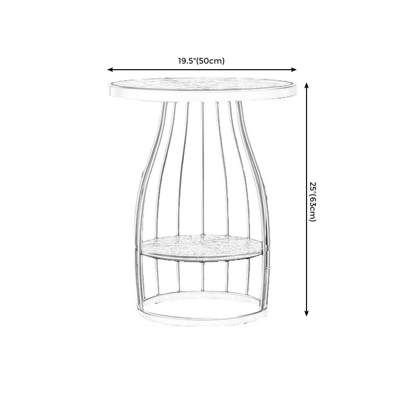 Modern Style Cocktail Table Marble Table Metal Base Round Coffee Table