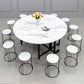 Round Dining Table Mid-Century Style Trestle Base Table for Dining Room Clearhalo ' dining_table' 'Dining Tables & Seating' 'Dining Tables' 'Furniture' 'furniture_dining_table' 'Kitchen & Dining Furniture' 'kitchen&dining_furn' 'kitchen' 'kitchen_dining_table' 1200x1200_ff8f8e08-abb2-4548-b83a-4d84d1555523