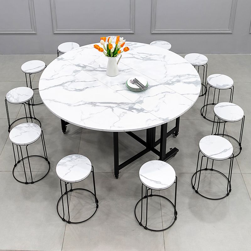 Round Dining Table Mid-Century Style Trestle Base Table for Dining Room Clearhalo ' dining_table' 'Dining Tables & Seating' 'Dining Tables' 'Furniture' 'furniture_dining_table' 'Kitchen & Dining Furniture' 'kitchen&dining_furn' 'kitchen' 'kitchen_dining_table' 1200x1200_ff8f8e08-abb2-4548-b83a-4d84d1555523