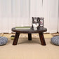 7,8'H Moderner 3-beiniger runder Couchtisch mit Holzsockel für Apartment-Schlafzimmer