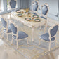 Rectangle Shape White Tone Dining Table Victoria 4 Legs Table for Dining Room Clearhalo ' dining_table' 'Dining Tables & Seating' 'Dining Tables' 'furn' 'furn_dining_table' 'Furniture' 'furniture_dining_table' 'Kitchen & Dining Furniture' 'kitchen&dining_furn' 'kitchen' 'kitchen_dining_table' 1200x1200_ff91b2dc-825b-4b18-8dcb-4df643a4e9e0
