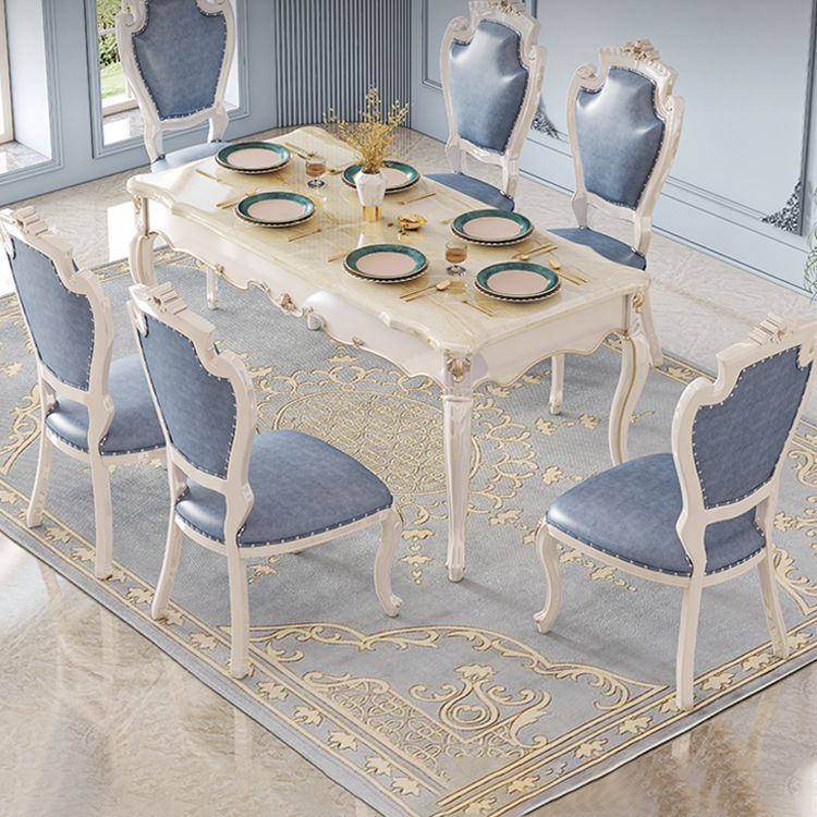 Rectangle Shape White Tone Dining Table Victoria 4 Legs Table for Dining Room Clearhalo ' dining_table' 'Dining Tables & Seating' 'Dining Tables' 'furn' 'furn_dining_table' 'Furniture' 'furniture_dining_table' 'Kitchen & Dining Furniture' 'kitchen&dining_furn' 'kitchen' 'kitchen_dining_table' 1200x1200_ff91b2dc-825b-4b18-8dcb-4df643a4e9e0